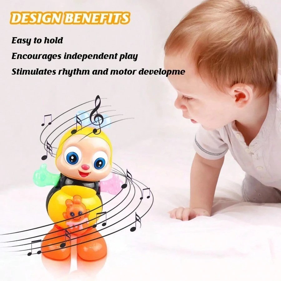 Musical Dancing Bee Toy with LED Lights Baby Toddler Birthday Gift Boys Girls