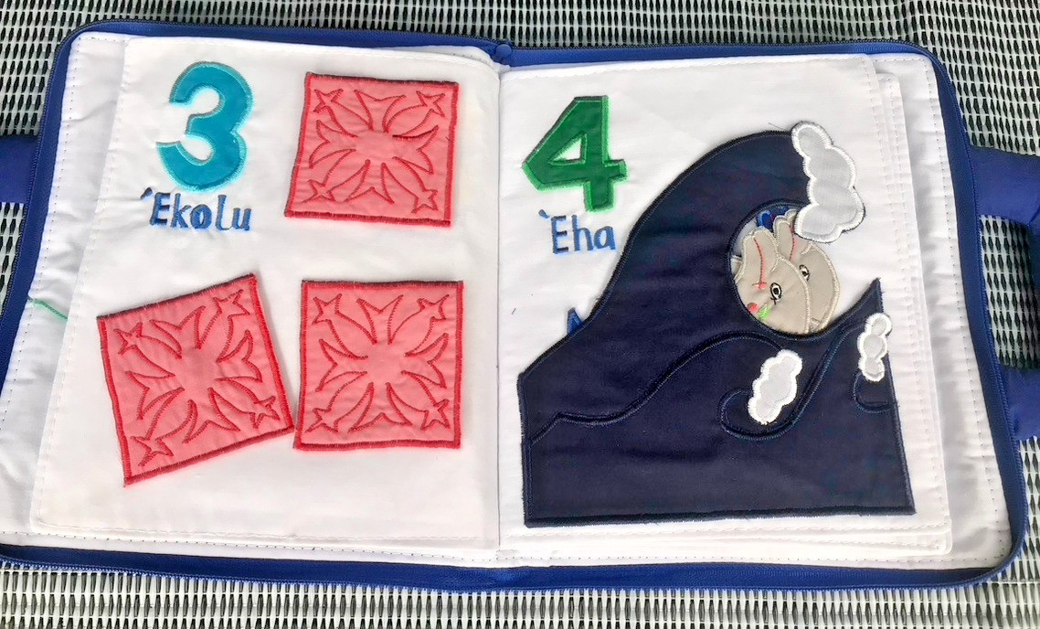 Hawaiian Counting Embroidered Cloth Baby Books, My Quiet Book, Numbers, *READ *