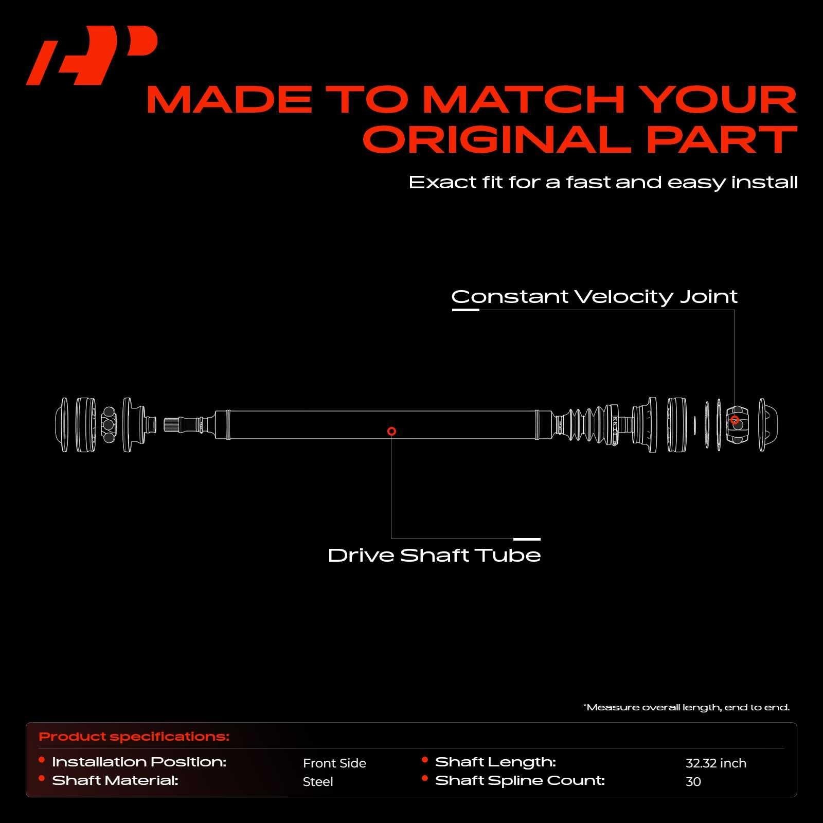 A-Premium Front Drive Shaft Driveshaft Assembly Compatible with Dodge Ram 150…
