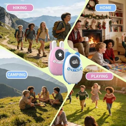 Kids Walkie Talkies for 3-12 Year Old Boys & Girls – Rechargeable Blue+Pink
