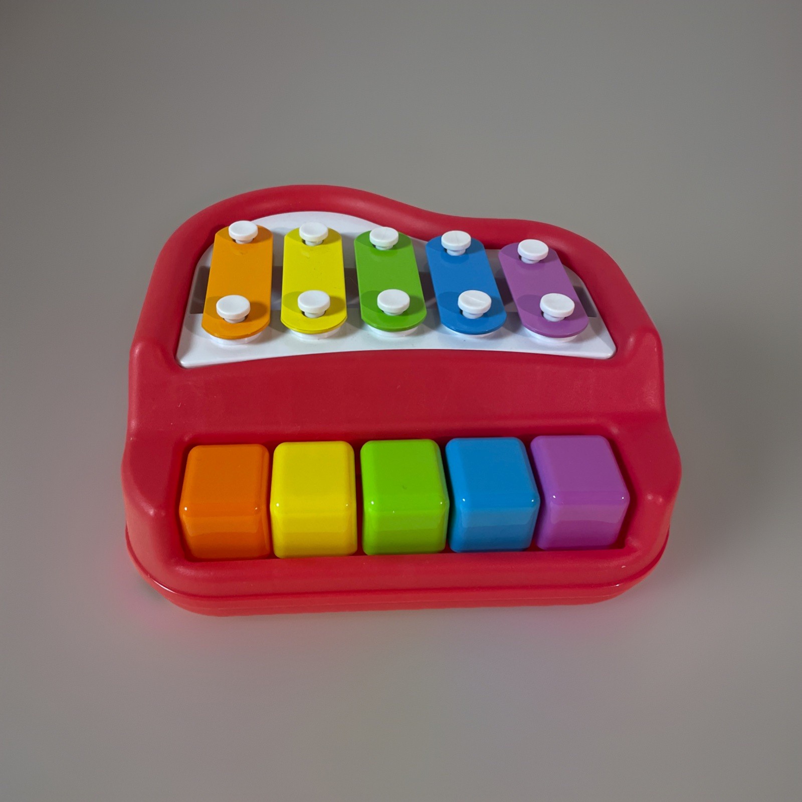 Baby Toddler Toy 5 Colorful Key Red Piano Used Very Good Condition