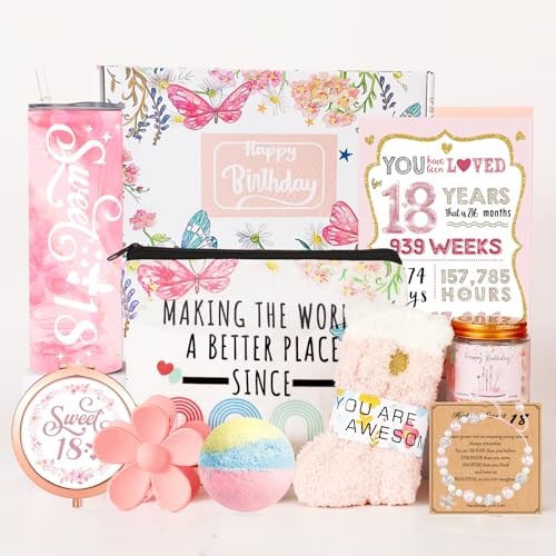 18th Birthday Gifts for Girls – 18 Year Old Girl Gifts, Gifts for 18 Pink 18th