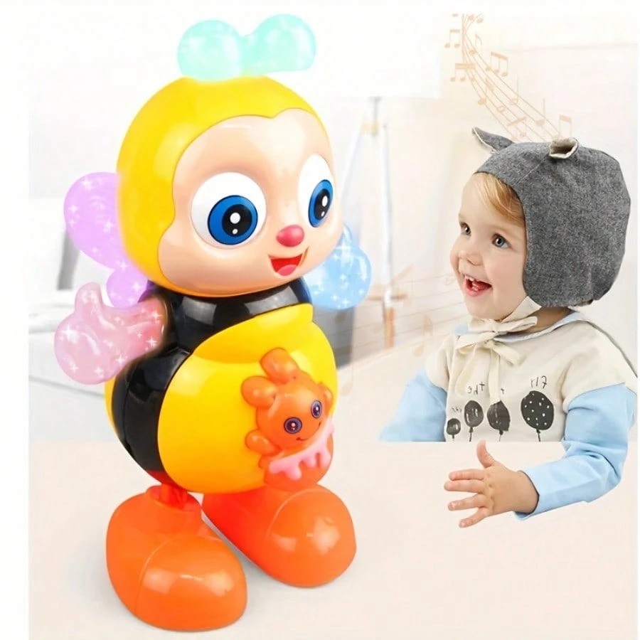Musical Dancing Bee Toy with LED Lights Baby Toddler Birthday Gift Boys Girls