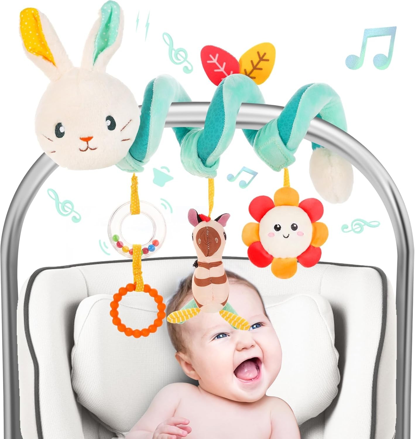 Car Seat Toys for Babies Baby Toys 3-6 Months Carseat Stroller Toy Developmental