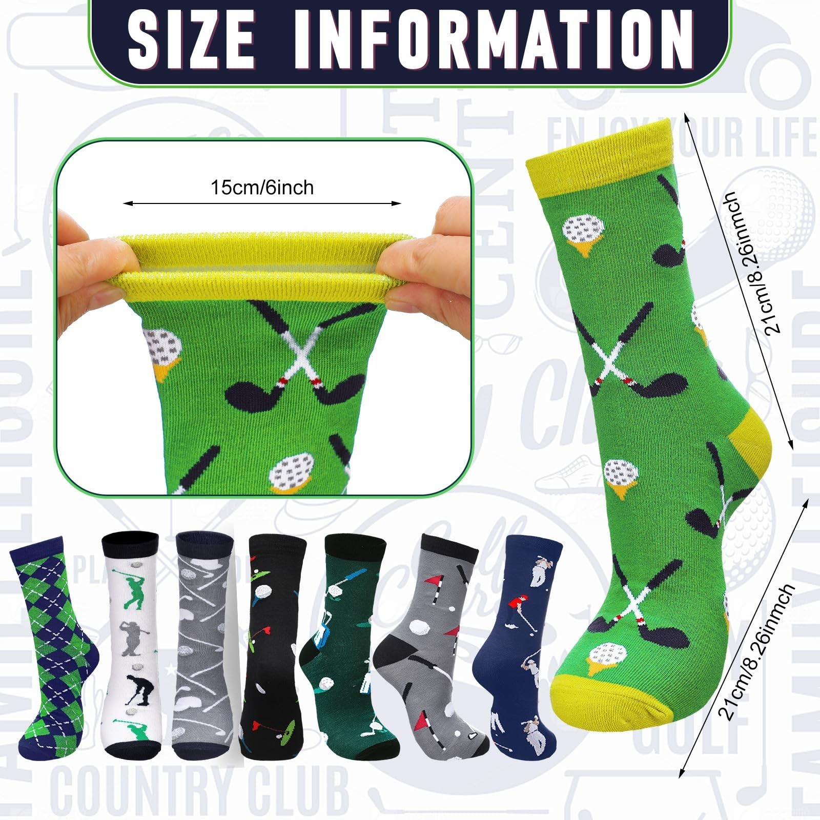 8 Pairs Golf Socks Gifts Funny Novelty Athletic Socks for Woman Man Golf Love…
