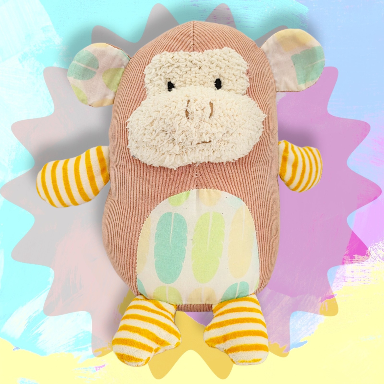 Russ Berrie Jungleloo Monkey Plush Stuffed Animal Toy 10″ Tan Corduroy