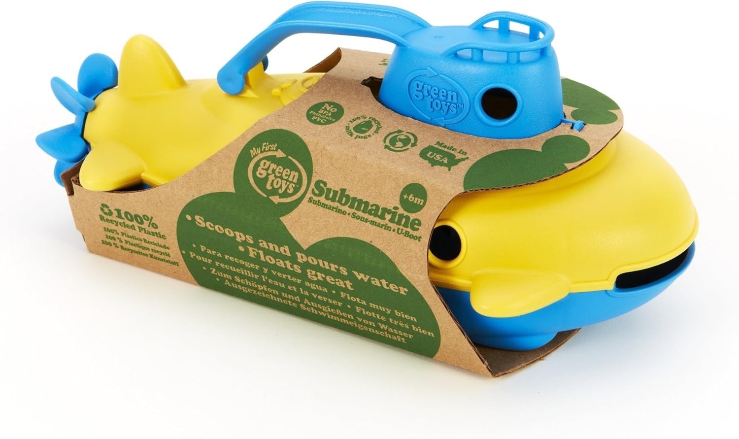 BPA-Free Toddler Submarine with Spinning Propeller – Safe Bath Fun, 10.5″ Size