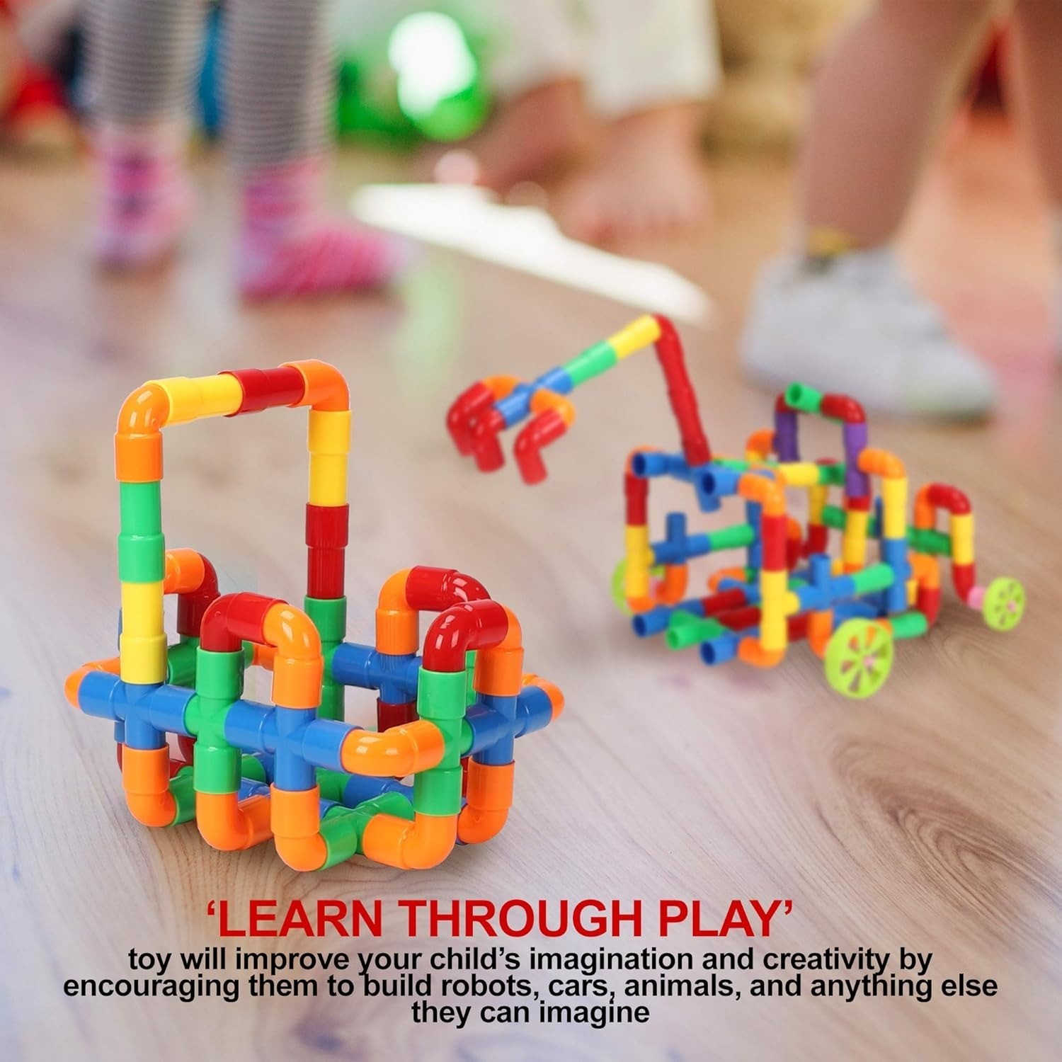 STEM Building Blocks Toy for Kids, Educational Toddlers Preschool Brain Toy Kit,