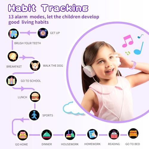 Purple Kids Smart Watches – High-Resolution Touchscreen – 26 Games – Age 5-12