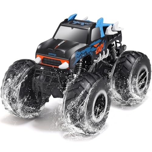 1:16 Waterproof Monster Truck Toys RC Cars Amphibious Remote Pickup-blue