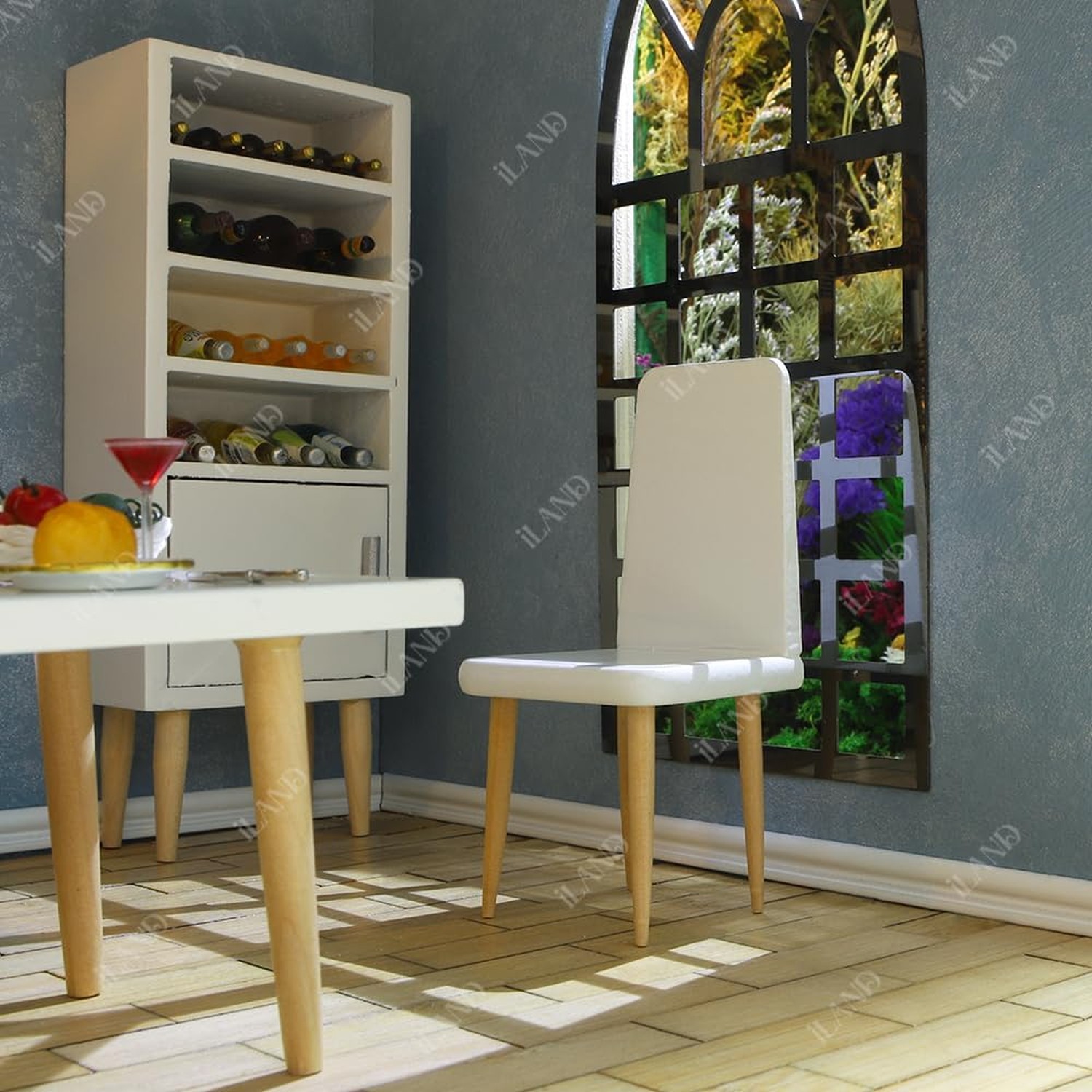 iLAND Dollhouse Furniture on 1/12 Scale of Dining-Room, Wooden Doll House Fur…