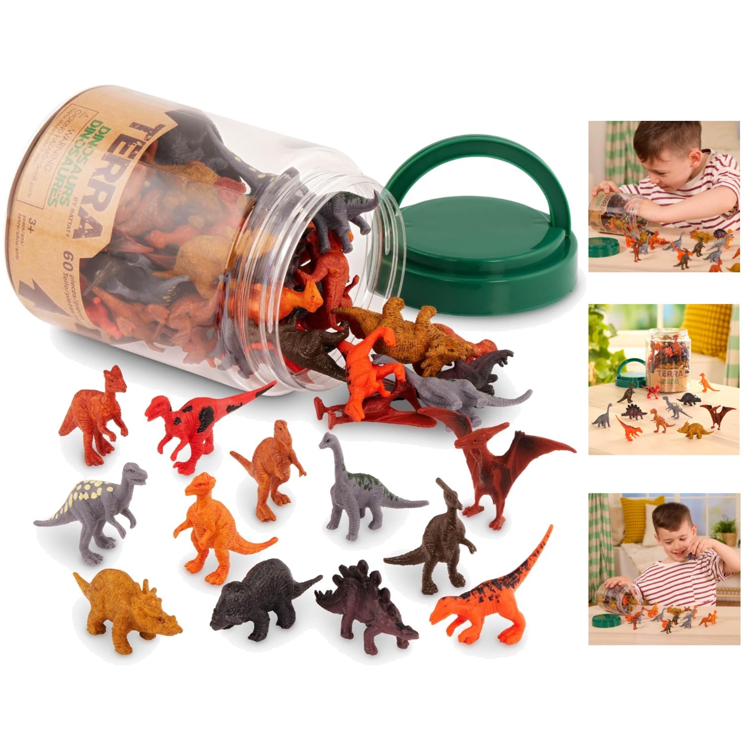 Mini Dinosaur Toys Collection: 60 Assorted Figures for Creative Play Adventures