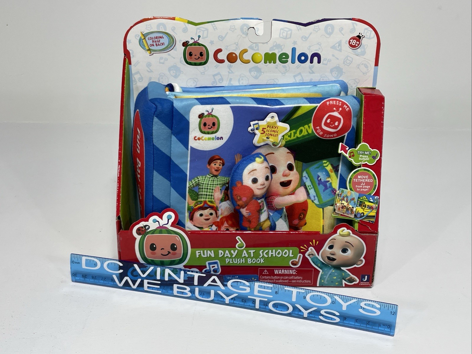 Cocomelon Fun Day at School Plush Book, Featuring Tethered JJ Plush Character…