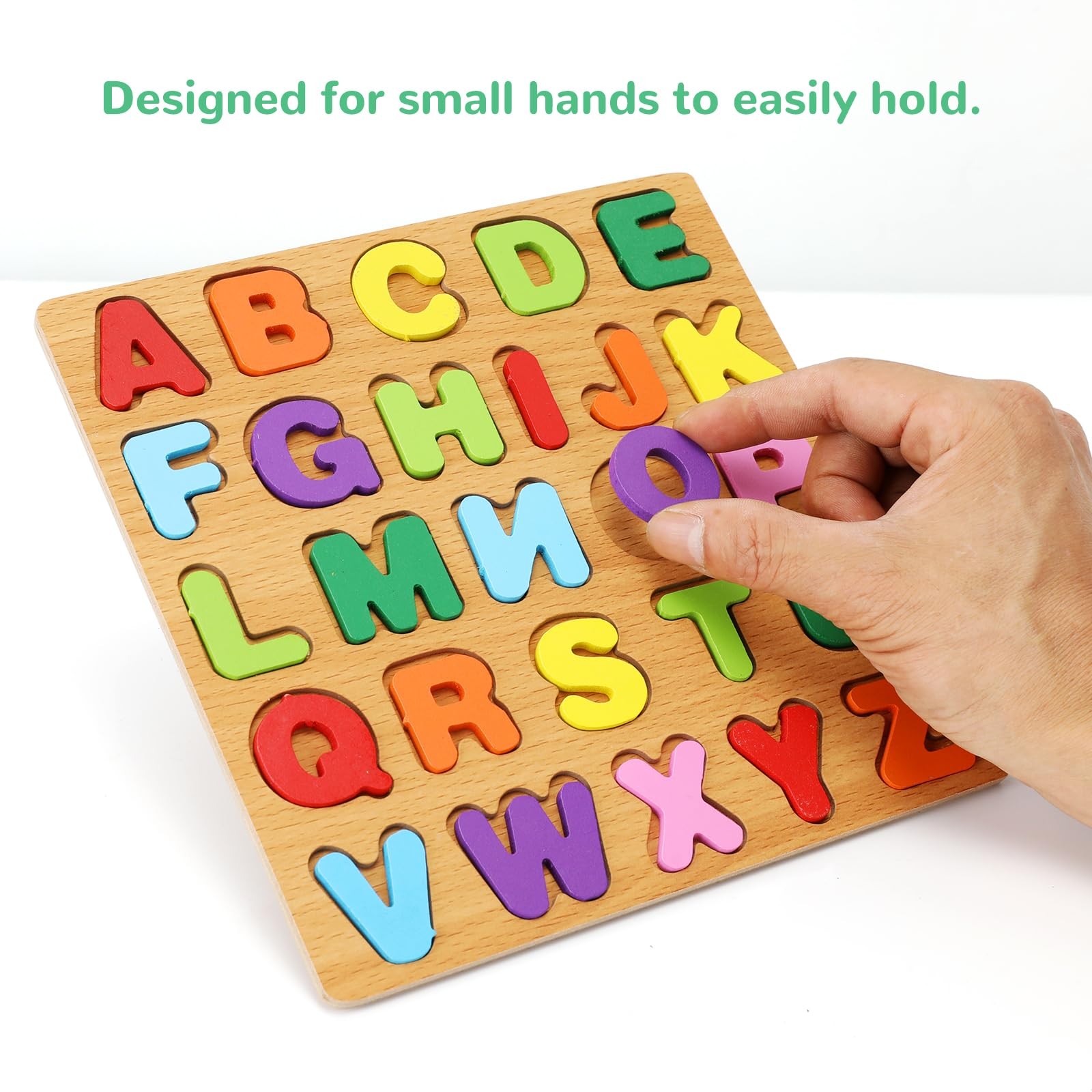 Wooden Puzzles Alphabet Number Shape Educational Pack of 3 ABC Ages 3-5