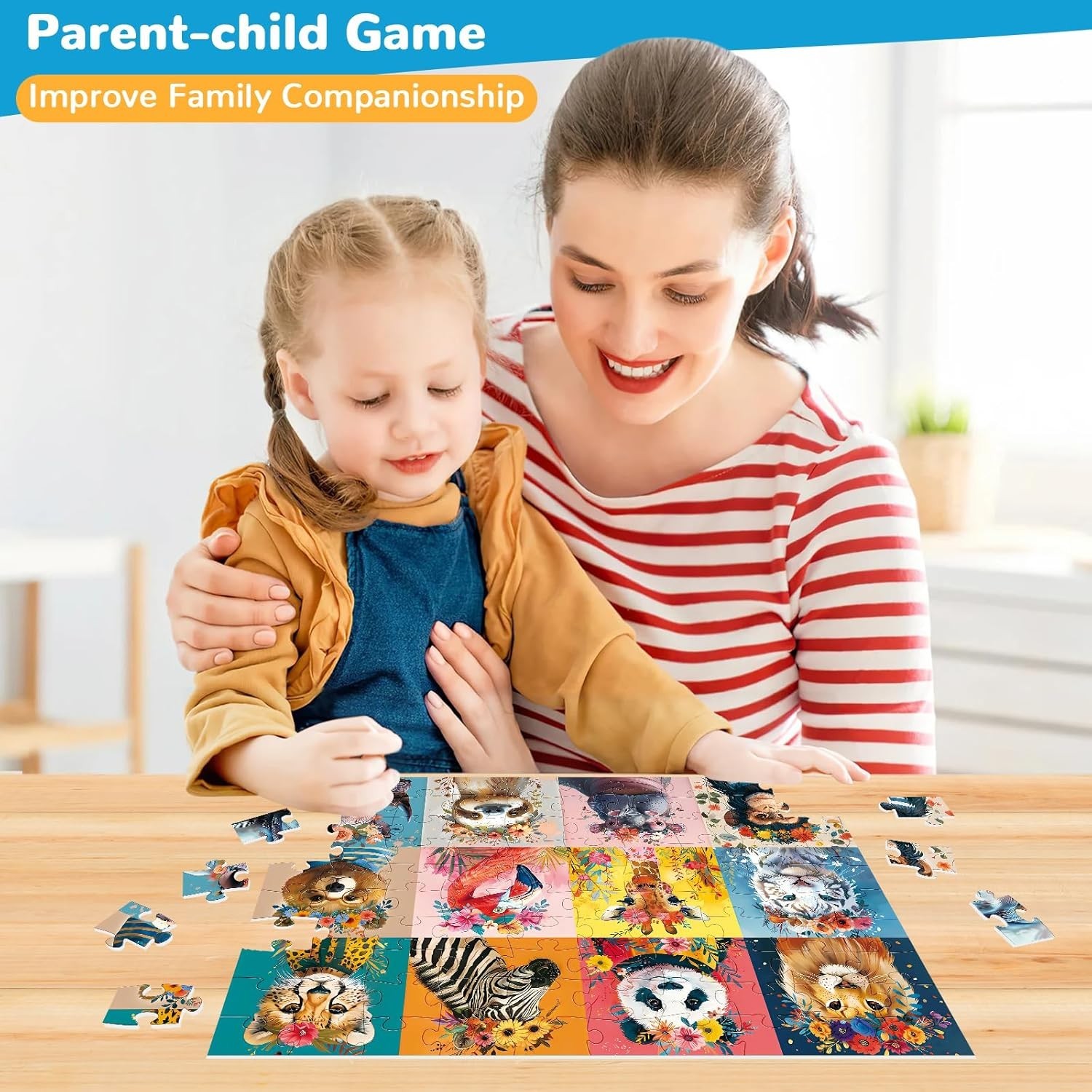 100-Piece Wild Animal Puzzles for Kids Ages 4-8 | Educational & Fun Toy
