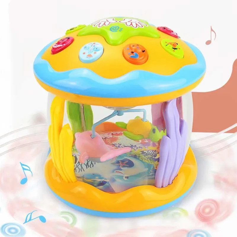 Random 1pc Kids Hand Drum Lighting Multi-functional Projection