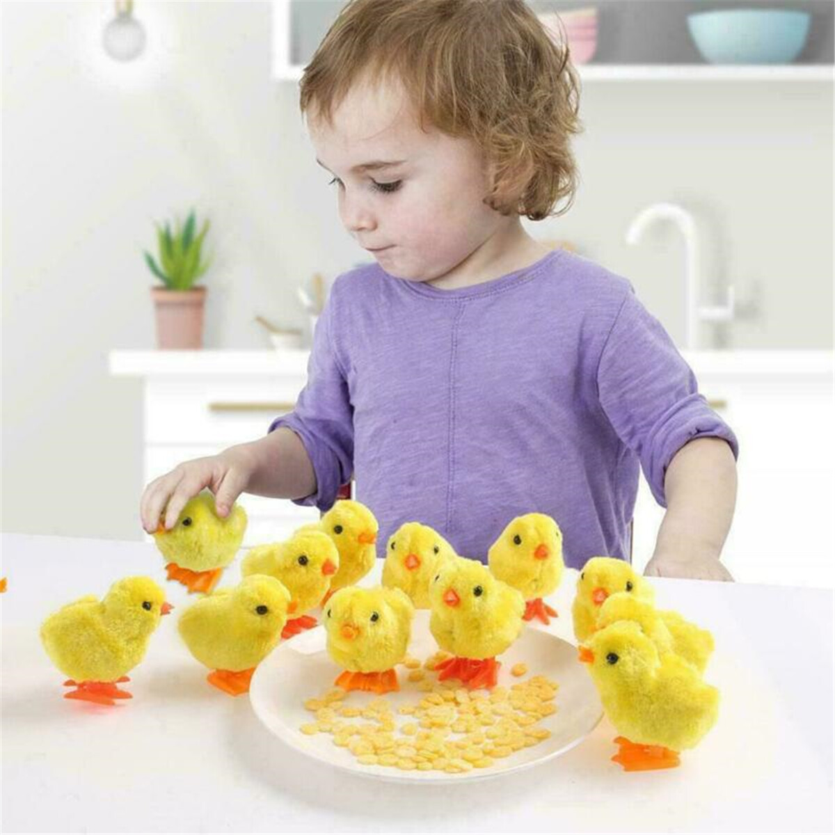 1pc Wind-up Hopping Jumping Chicken Clockwork Walking Children Kids Toys Random