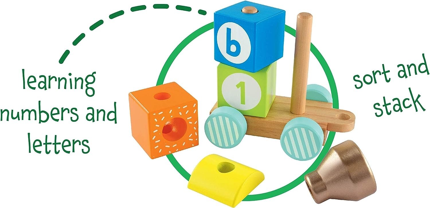 Early Learning Centre Wooden Stacking Train Hand Eye Coordination 15 Blocks