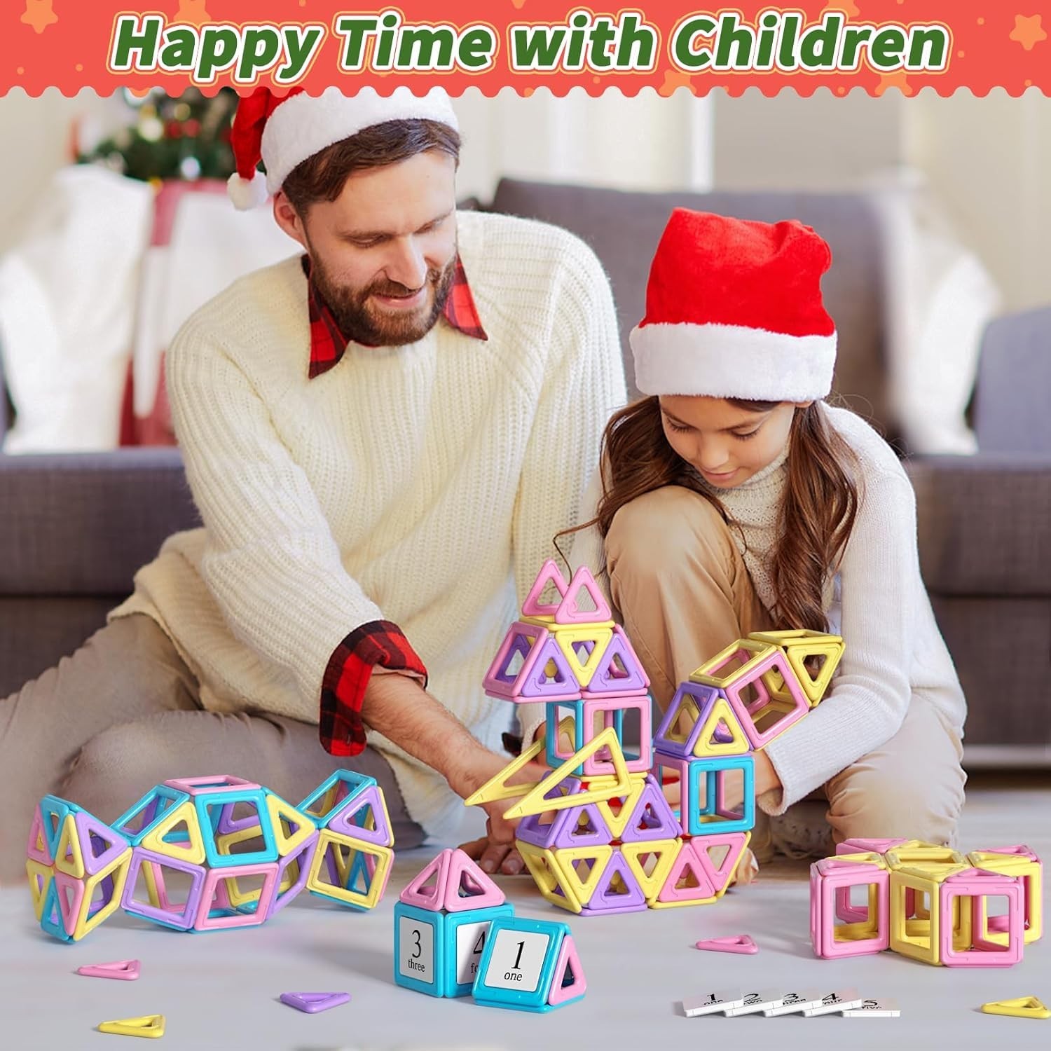 Toddler Girl Toys, Magnetic Tiles 44pcs, Birthday Gifts Ideas for Girls Age 3…