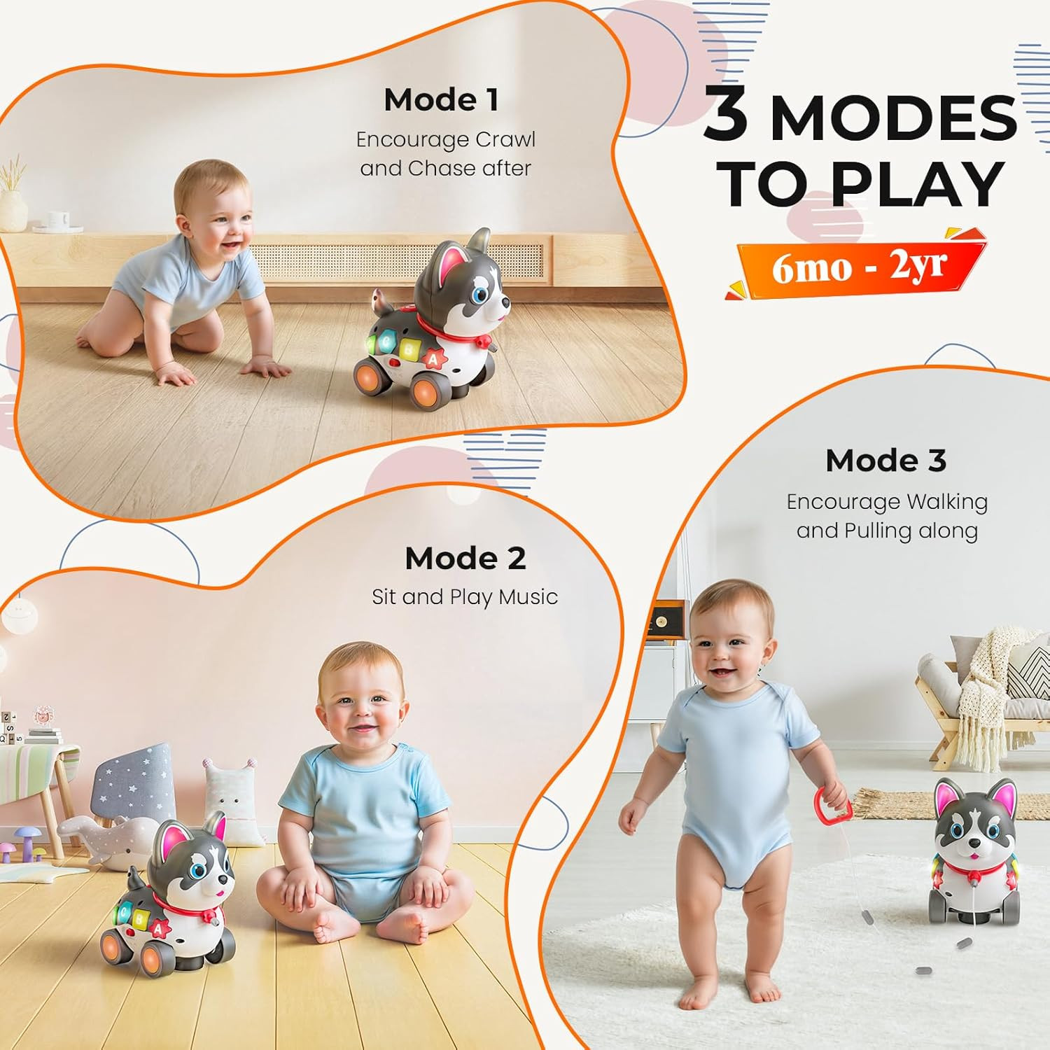 Baby Toys 1 Year Old, Musical Puppy Toys for 6-12-18 Month Girls Boys, Bilingual