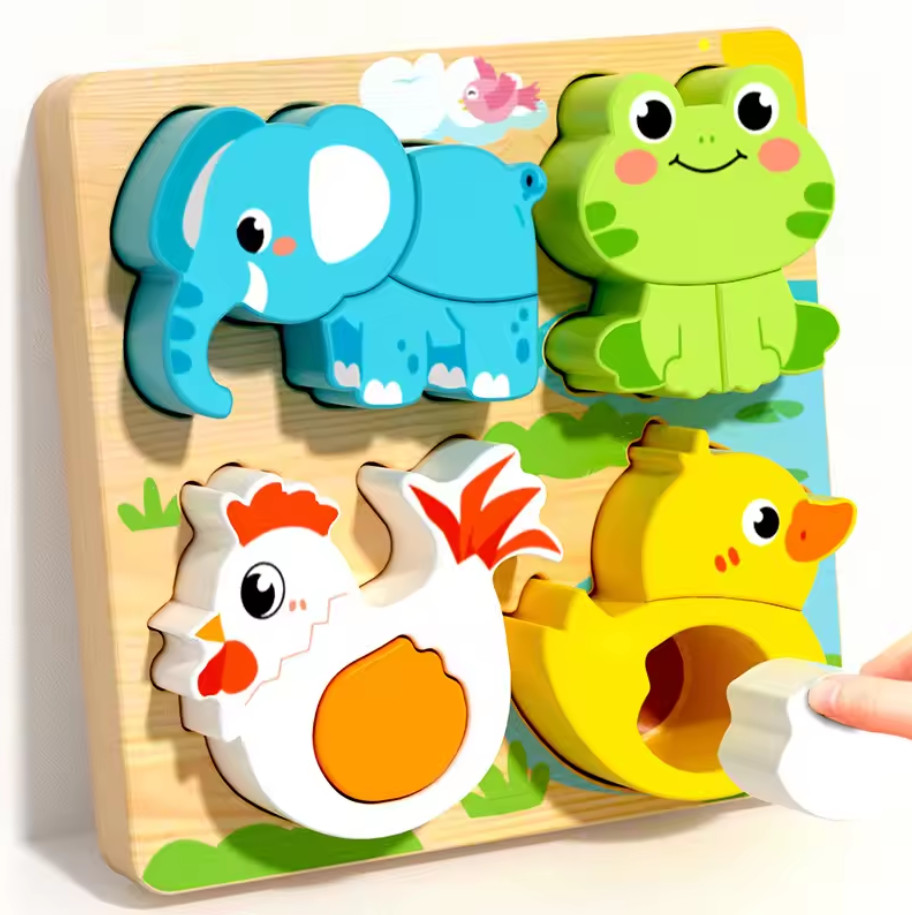 Wooden Building Blocks Kids Toy – Color Shape Matching Learning Puzzle XL45501