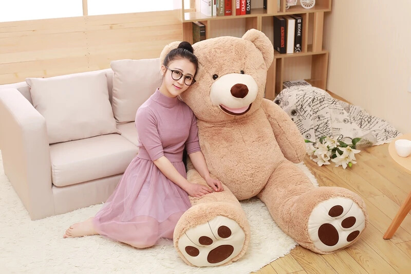 New 100-260cm Bear Plush Toy Soft Bear Skin Birthday Gifts for Girl Kid’s Toys