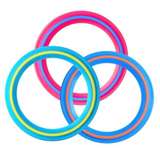 JEEFUD Flying Disc for Kids Adults 11 inch Flying 3pcs (Blue，pink&turquoise)