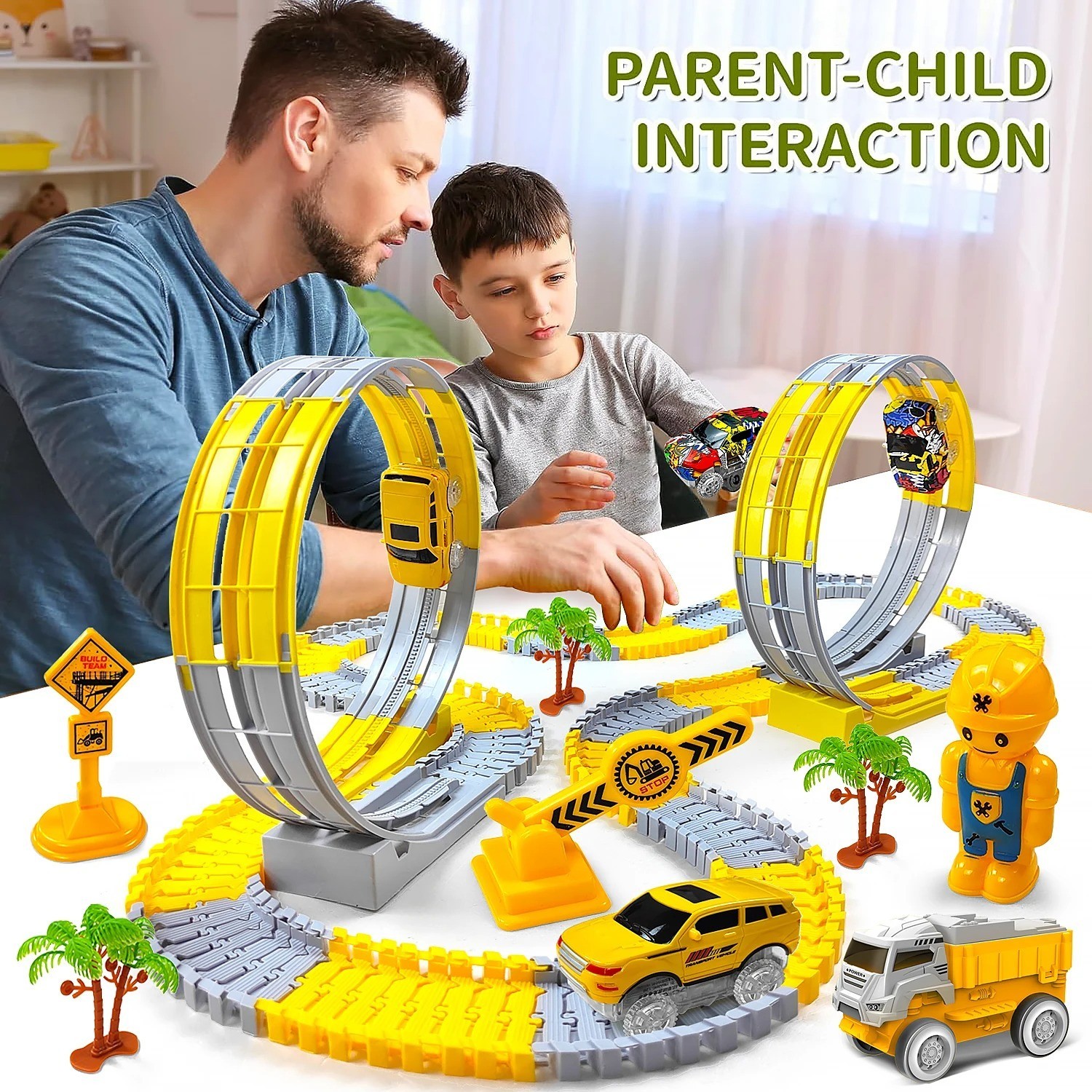 Kids Electric Flexible Track Toy Car Engineering Train Educational Birthday Gift