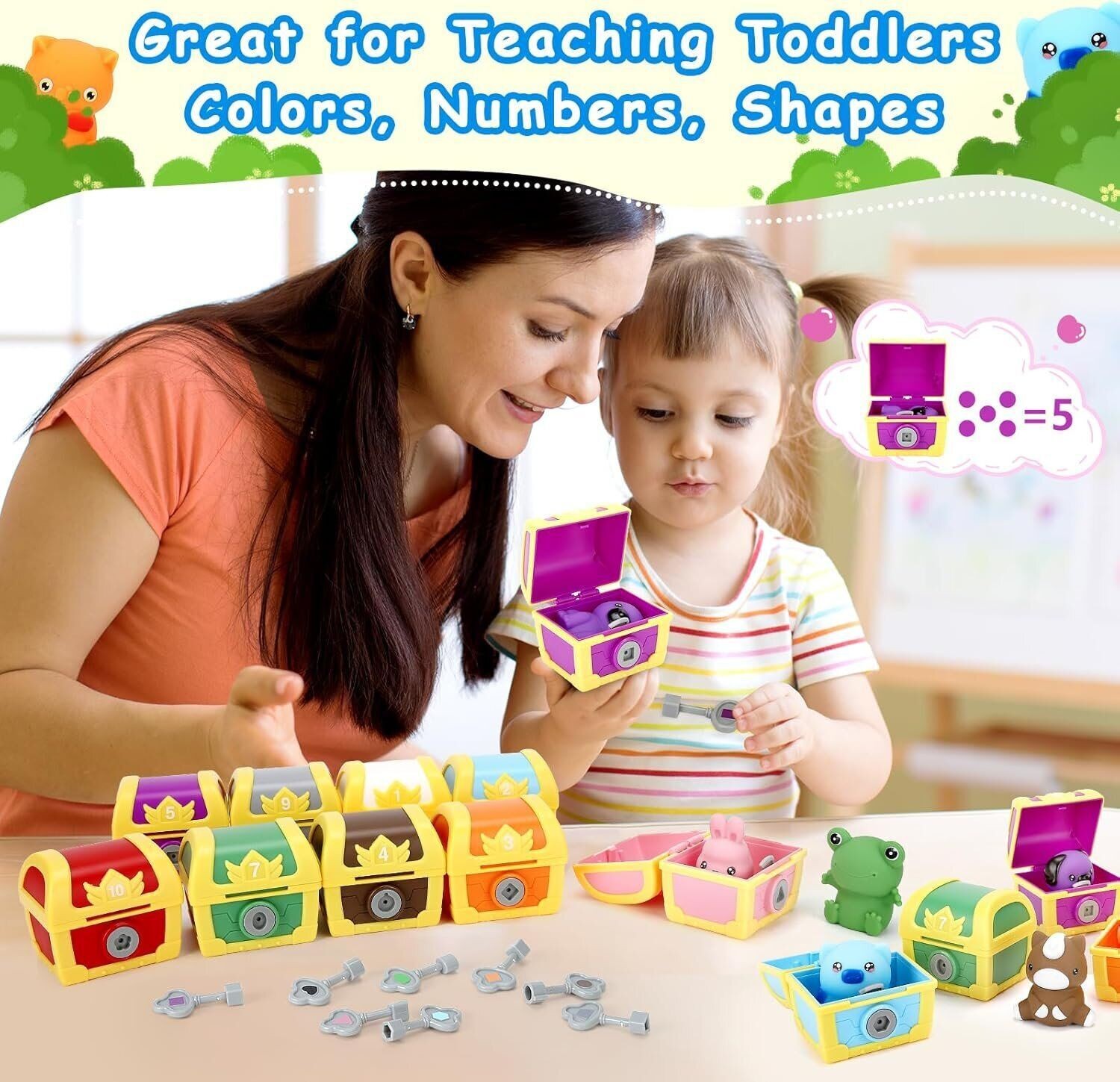 Fine Motor Skill Toys for Toddlers, 30 Pcs Farm Animals Toys