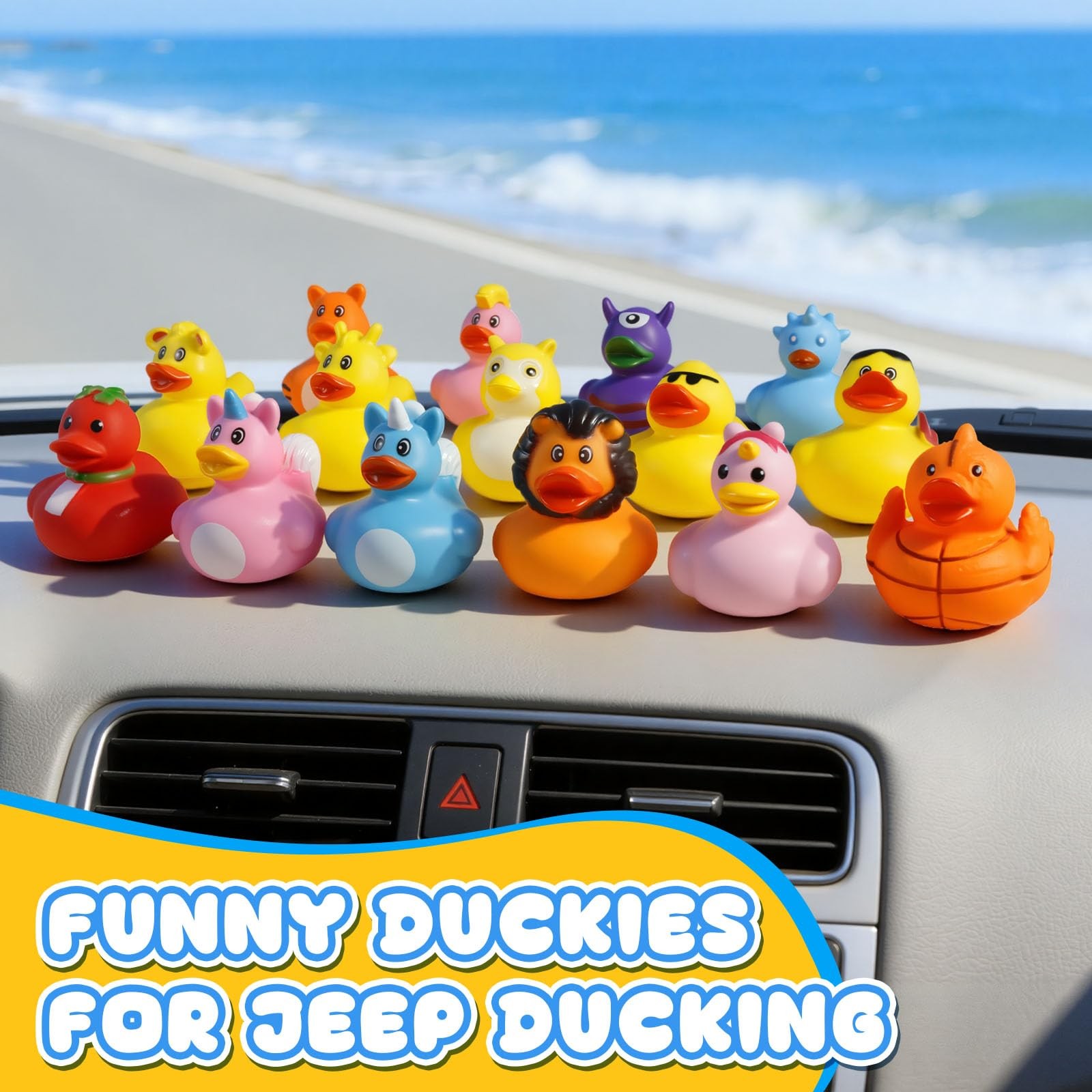 100 Pcs Rubber Ducks, Random Assortment Ducks Bulk for 100 PCS, Multicolor