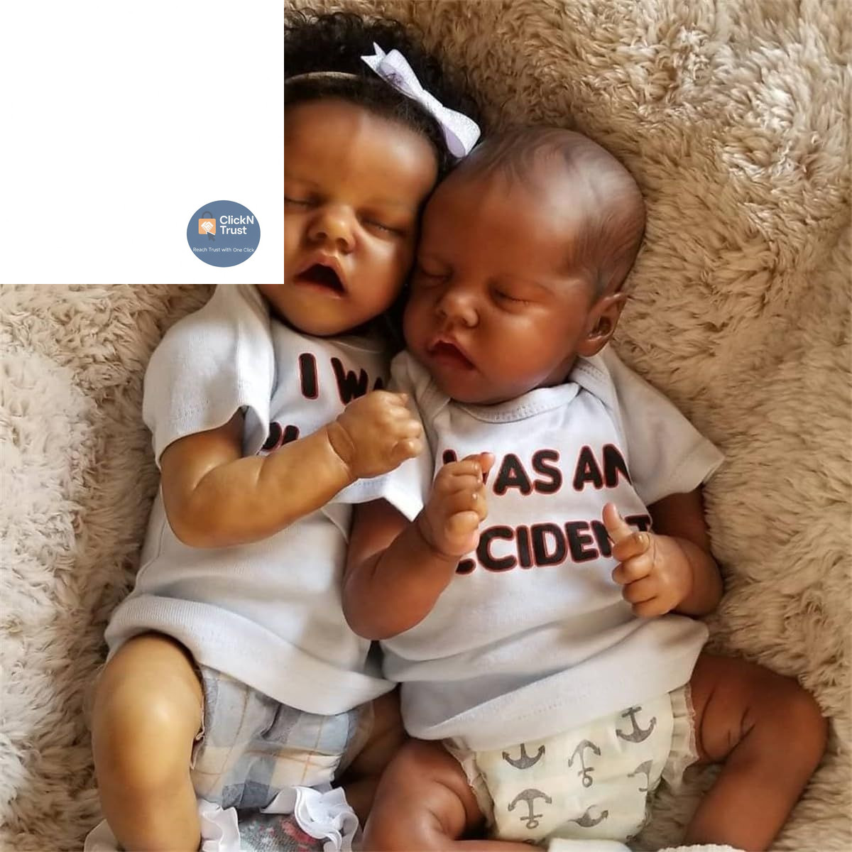 GYCV Reborn Baby Dolls Twins Black – 18 Inch 18 inches, Boy and Girl