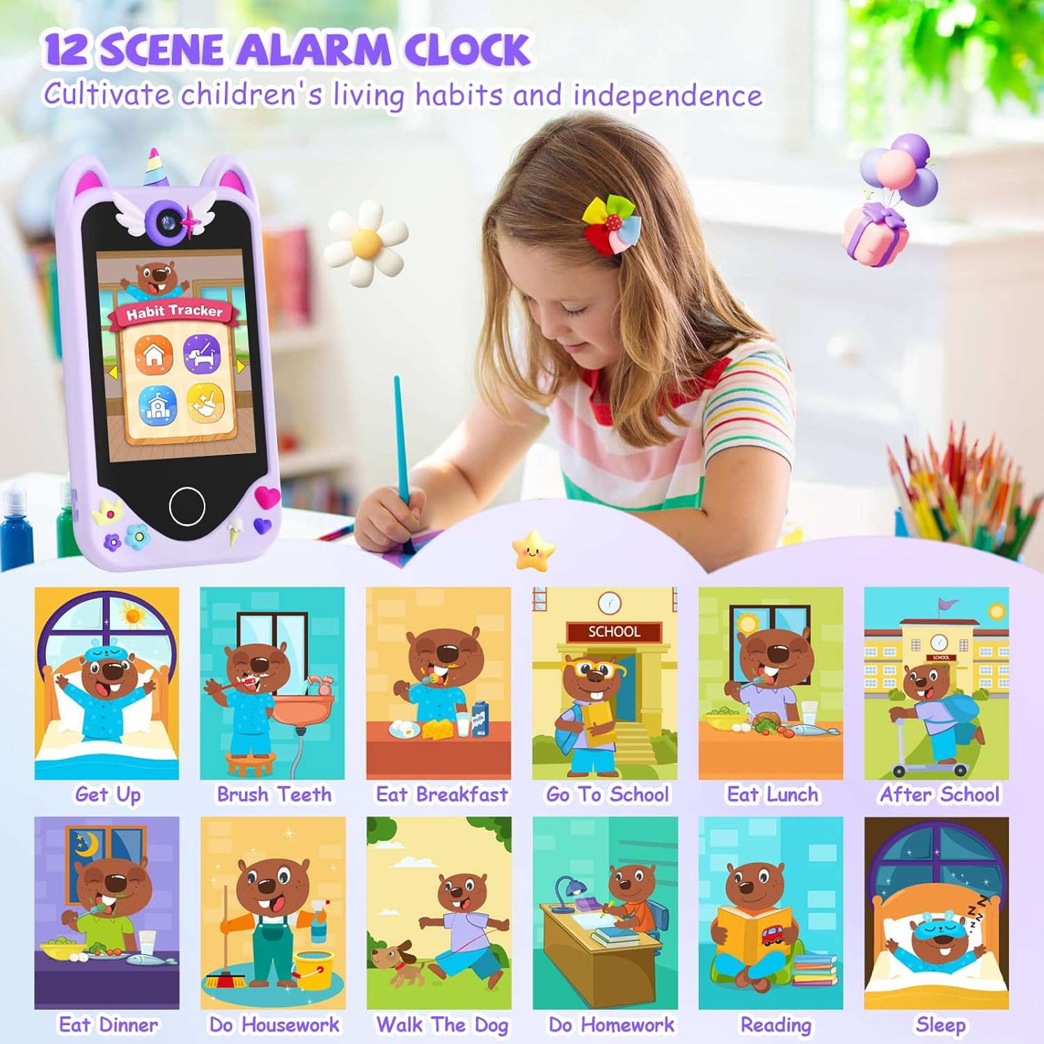 Kids Smart Phone for Girls Gifts – Toddler Christmas Birthday Gift for Age 3 4 5