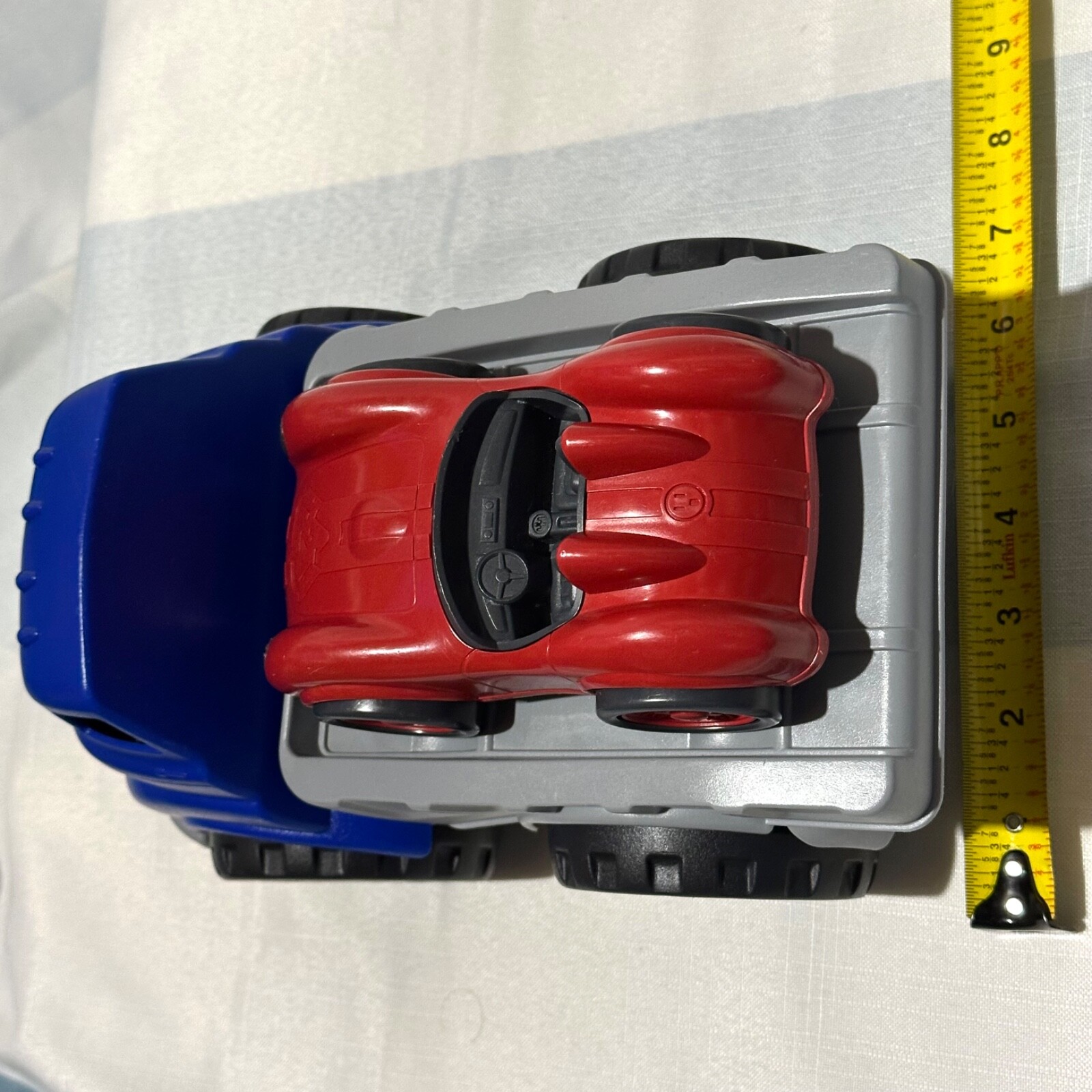 Green Toys Blue Flatbed Truck & Red Race Car Made in USA Excellent for Toddlers