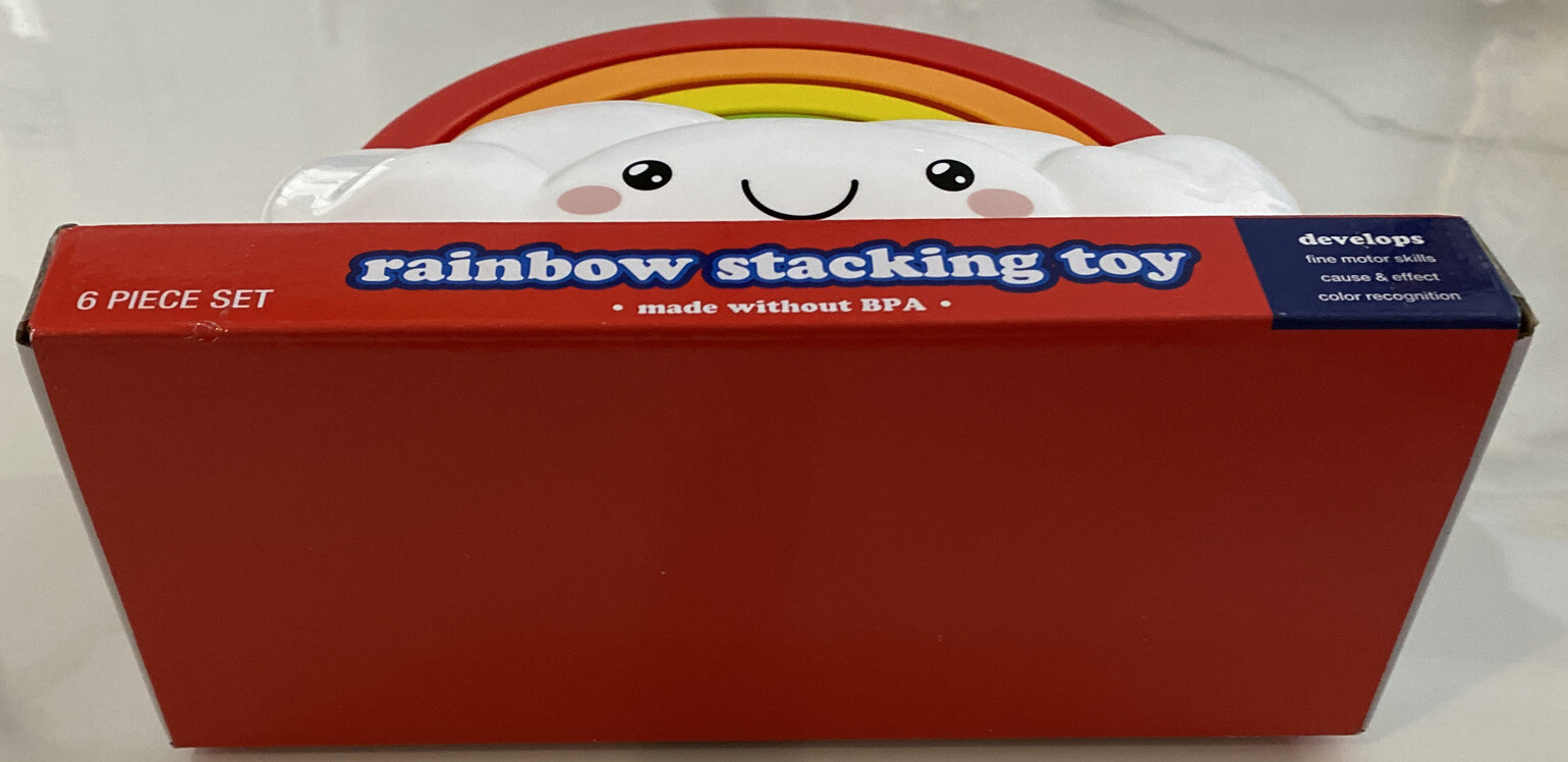 Play Right Rainbow Stacking Toy Develops Fine Motor Skills Etc 6 Piece Set NEW