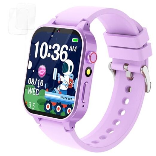 Purple Kids Smart Watch for Girls Age 6-12 – HD Touchscreen – Purple