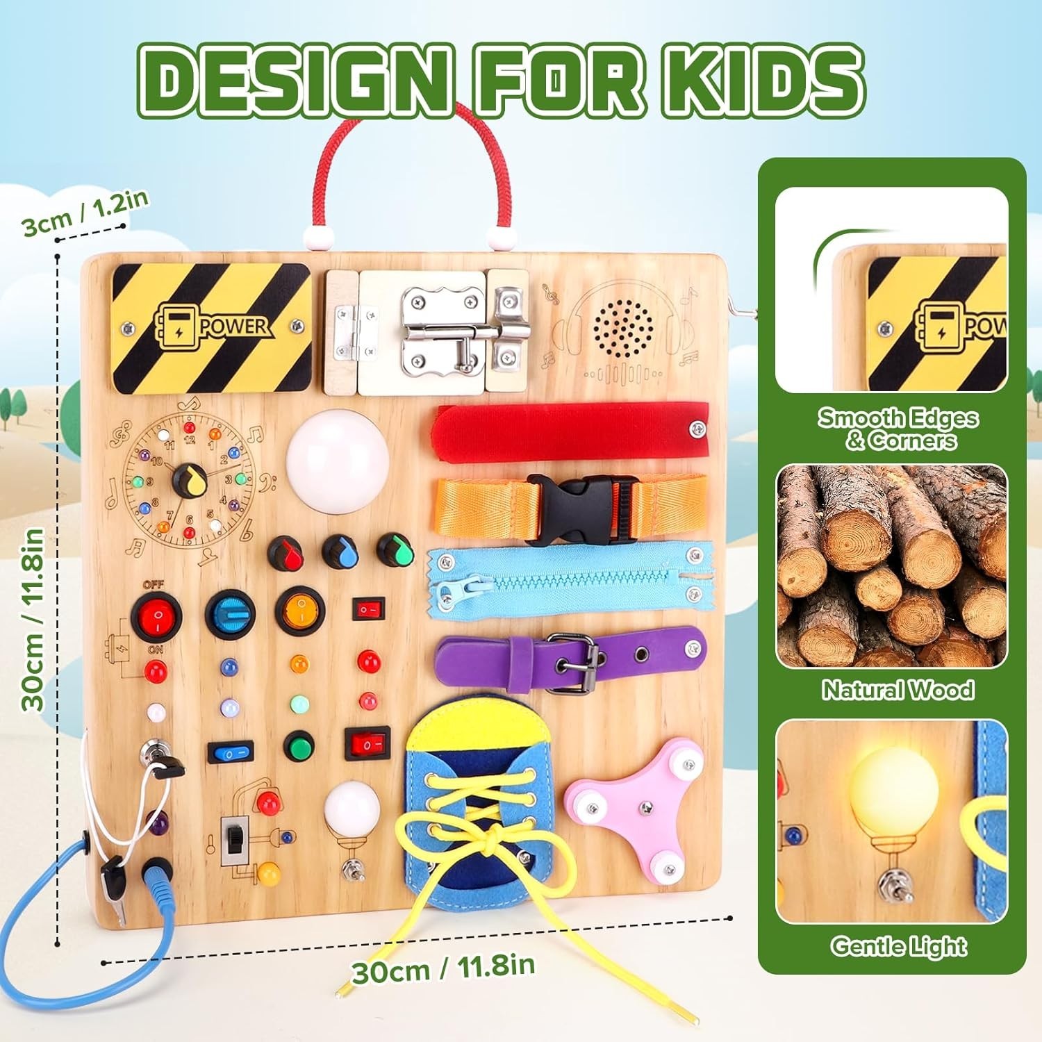 Engaging Montessori Busy Board for Ages 1-3 – Develop Skills with LED Lights