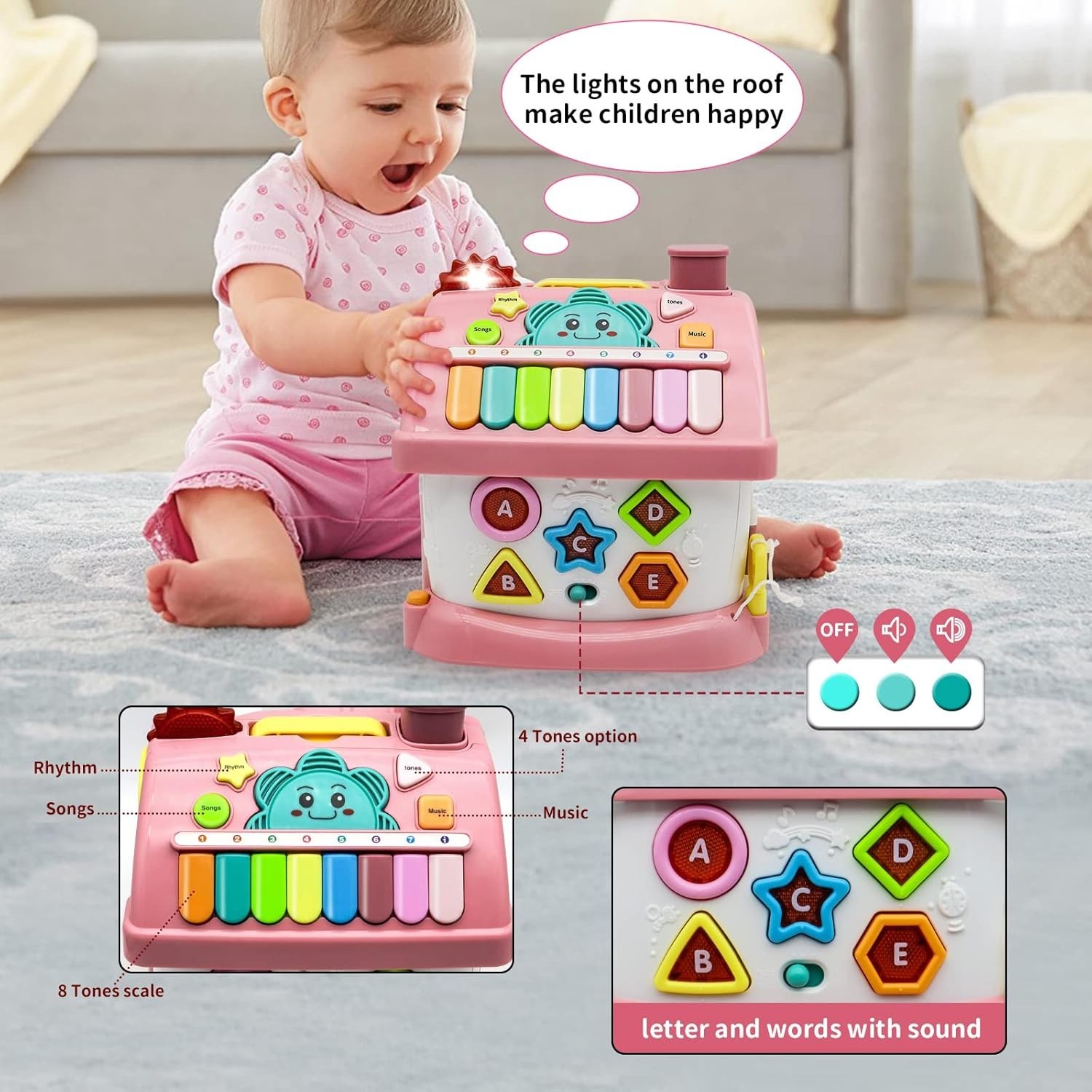 8 in 1 Functional Musical House Educational Baby Toys 12-18 Months Montessori