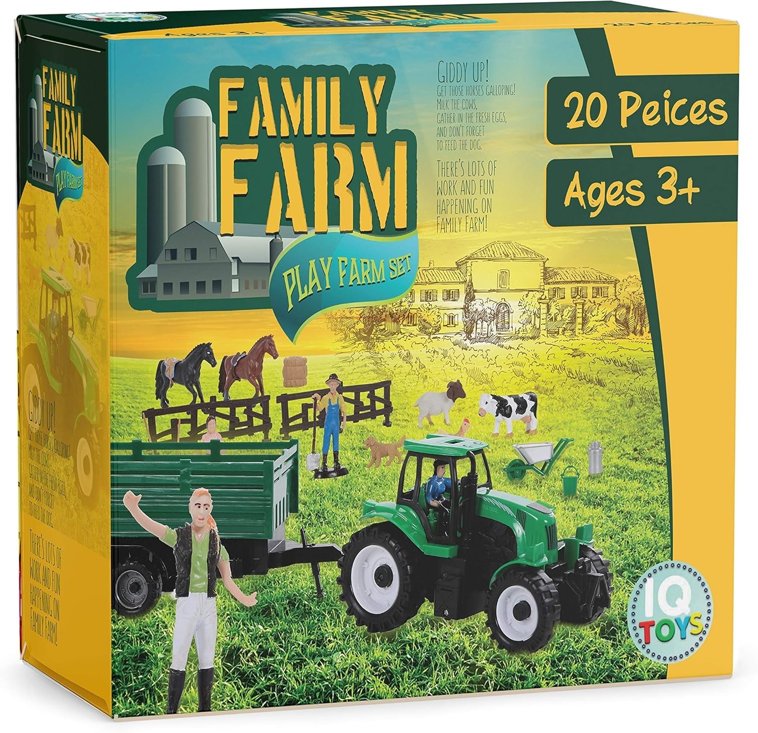 Large Farm Mat Farm Animal Figure Toys Cow Sheep Pig Play Set For Kids Toddler