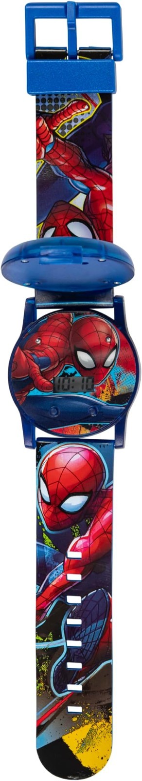 Marvel Spider-Man Kids LCD Watch & Red Survival Band Set – Flashing Light