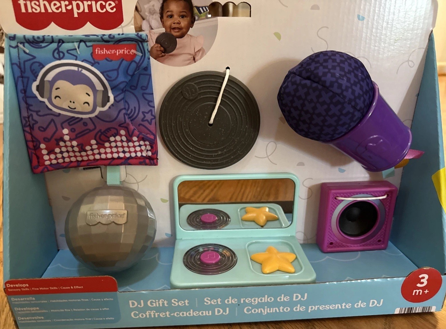 Fisher-Price Baby Toys Mini Me Moments DJ Set 6-Piece Sensory Activities 3+Month