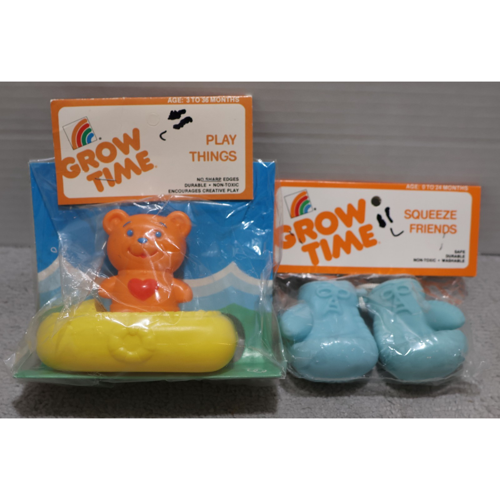 Vintage Bath Water Toys Grow Time Play Things Squeeze Friends NEW