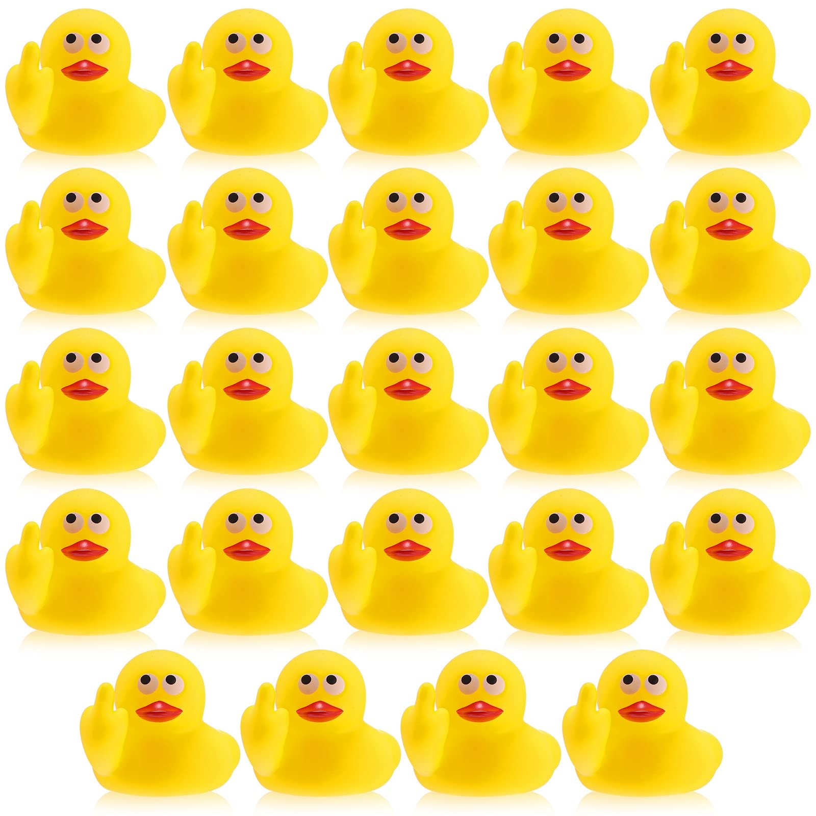 Lenwen 24 Pcs Middle Finger Rubber Ducks, 1.97 Inch Small Duck