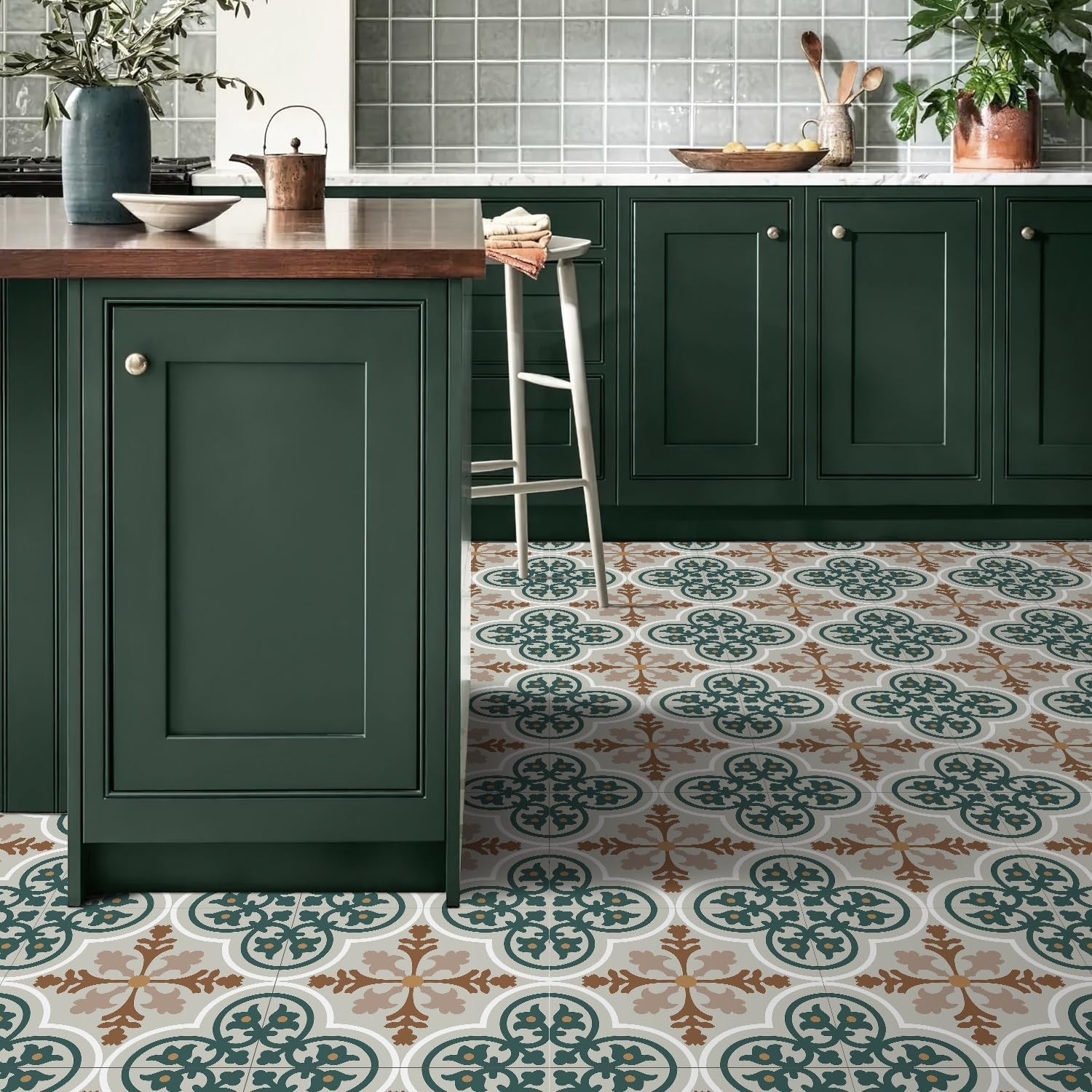 VICCI 24pcs Floor Tile Stickers Easy Peel and Stick Backsplash Wall Tiles Dec…