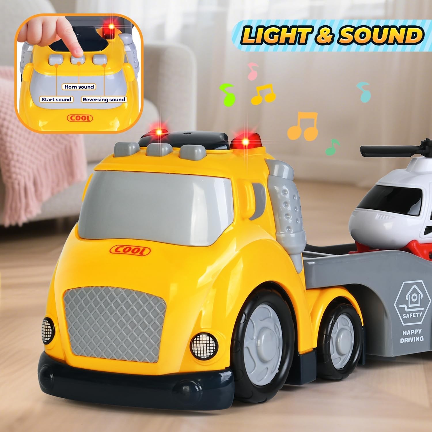 Toddlers Truck Toys,Boy Toys Gifts for 1 2 3 Years Old,5 in 1 Construction Trans