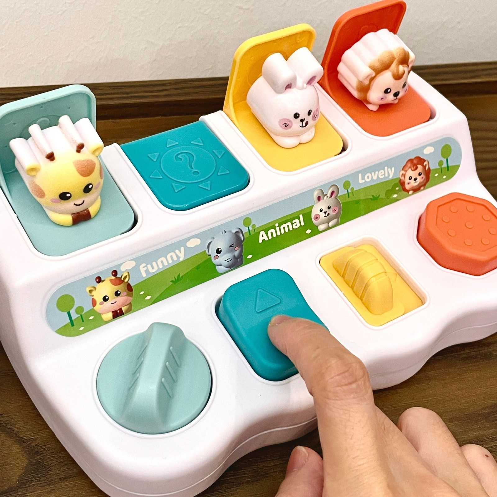 Cause-And-Effect Toys for Babies, Beige, White, Green, Yellow, Orange