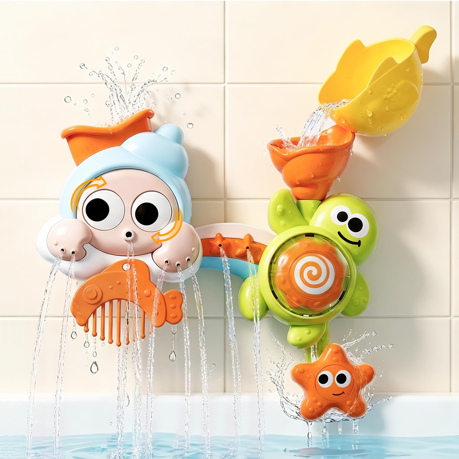 DOLIVE Suction Cup Bath Toys for Toddlers 1-3, Water Sensory Bathtub Toys…