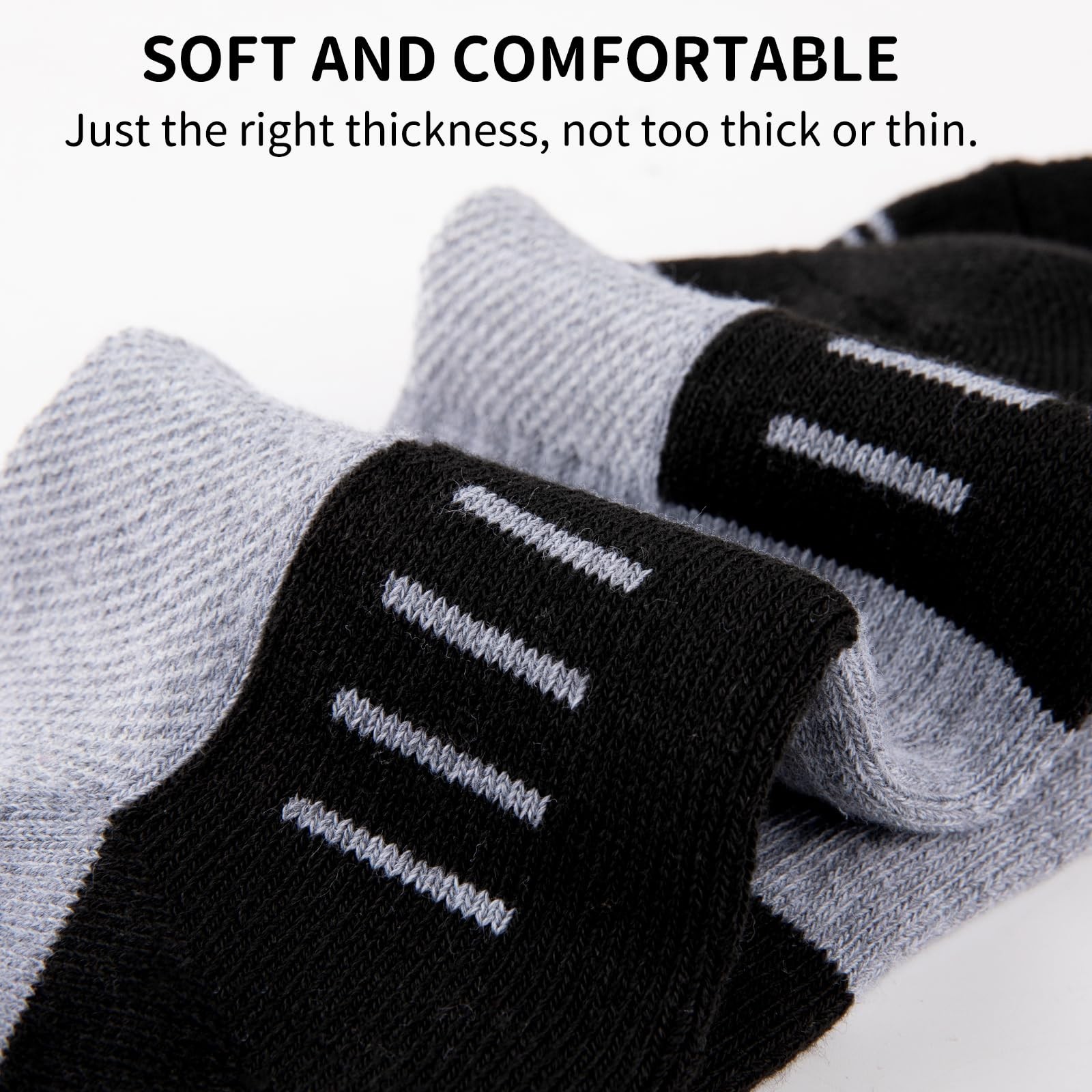 COOVAN Mens Athletic Ankle Socks Thick Cushioned Quarter Sock Sport Running H…