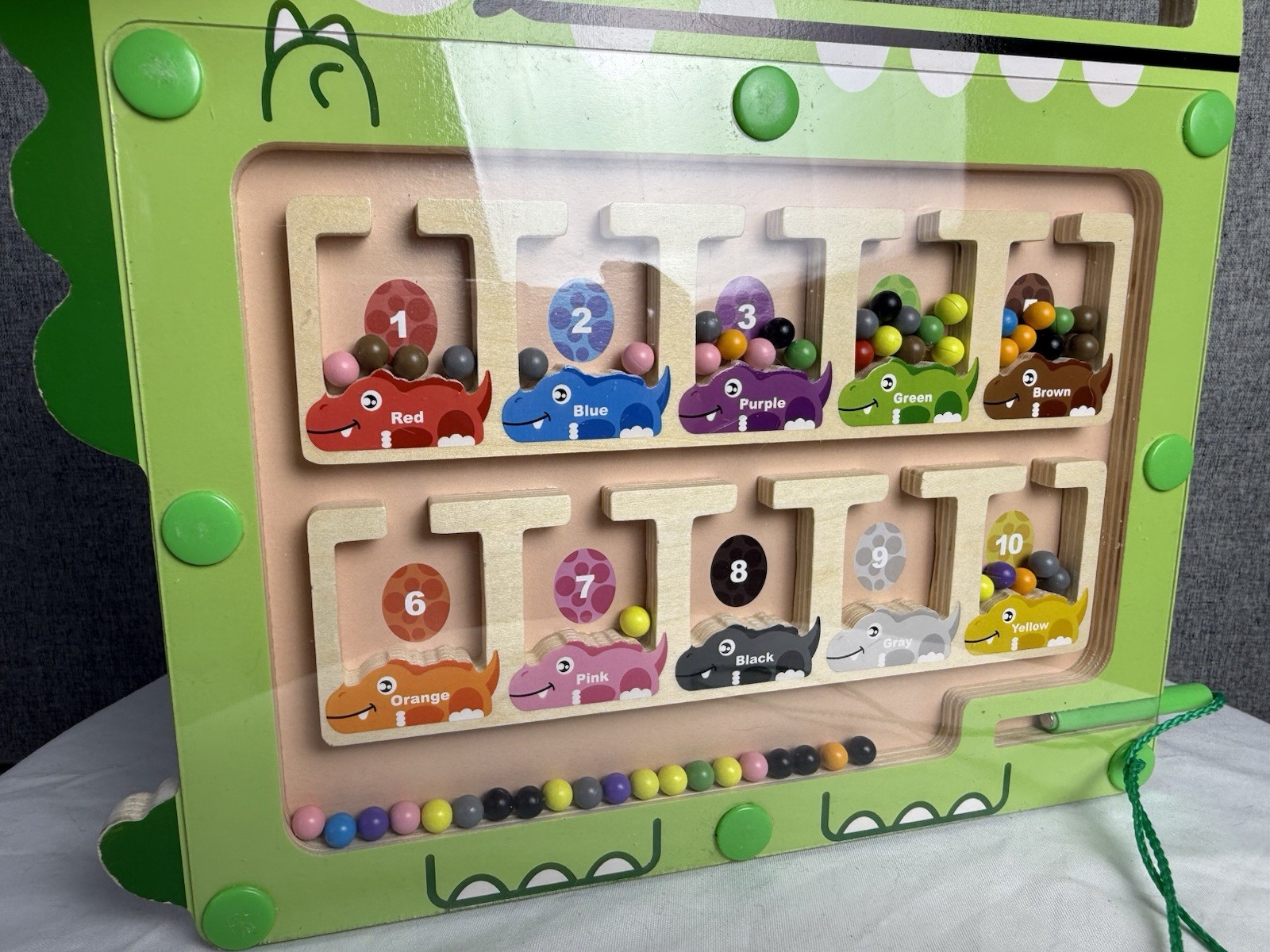 Magnetic Color and Number Alligator Maze Montessori Wooden Toy