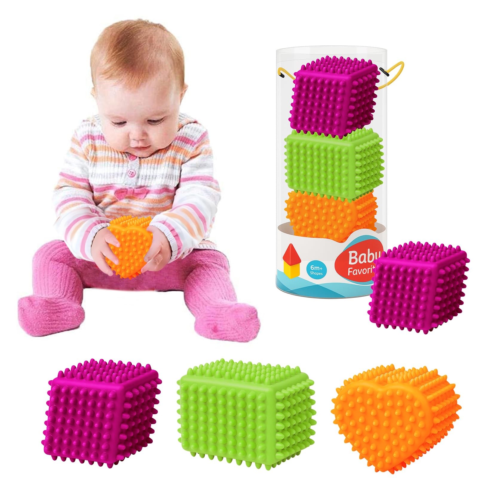 Sensory Balls Baby Teething Toys 6-12 Months, Soft Spiky Textured Multi Ball …