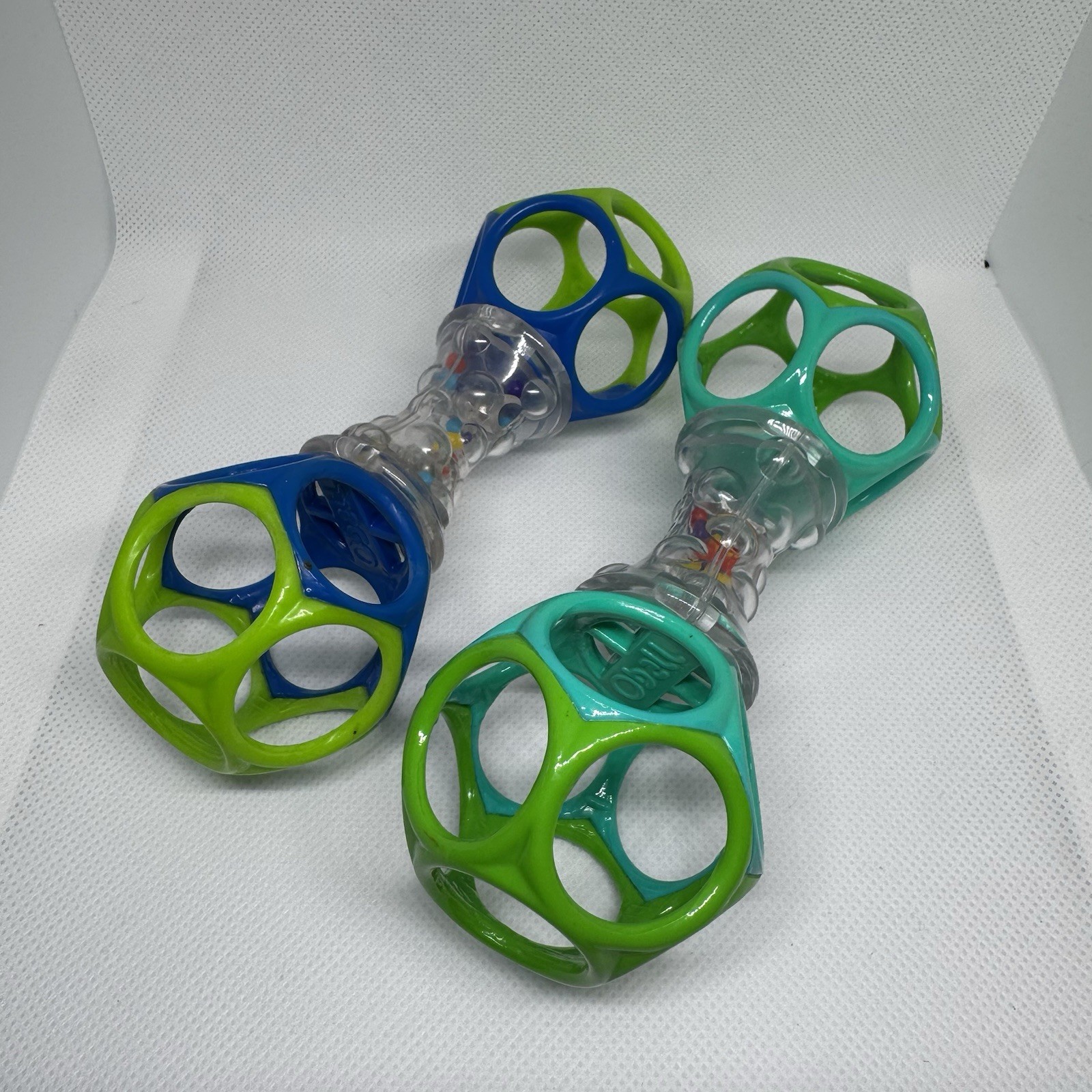 Oball Toy Lot Bright Starts Rattle Roll Car Shaker Infant Sensory 5pc